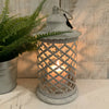 Shabby White Metal Lantern French Chic Country Moroccan Garden Candle Rustic