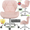 Cushioned Computer Desk Office Chair Chrome Legs Lift Swivel Small Adjustable UK