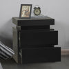 High Gloss Front 2 Drawers Bedside Table Cabinet LED Nightstand Black/White Unit