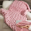 LUXURY CHUNKY CABLE KNIT HAND-WOVEN SOFA BED CHAIR BLANKET THROW