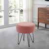 Round Sofa Footstool Ottoman Dressing Table Stool Bedroom Makeup Chair Velvet UK