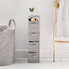 4 Tier Grey Storage Cabinet Drawers With Quilted Velvet Baskets Boxes