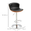 Set Of 2 PU Leather Rounded Tub Bar Stools Adjustable Height w/ Footrest