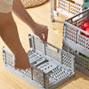 UK Durable Folding Plastic Storage Crate Stackable Kitchen Warehouse Storage Box