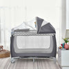 Portable Baby Travel Cot Crib Bassinet Bed Playpen Infants with Mattress Folding