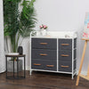 7-Drawer Chest of Drawers Fabric 3-Tier Storage Organizer Grey Bedroom Cabinet