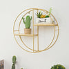 Metal Wire Wall Mounted Floating Shelf Rack Round Storage Display Organizer Unit