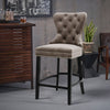 Velvet Padded Breakfast Bar Stool Retro Button Back Pub Kitchen Chair Barstool