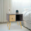 Bedside Table Cabinet Unit Storage Nightstand w/ Drawer Bedroom Furniture Grey