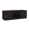 Modern TV Stand Unit Cabinet Black High Gloss 2 Door Matt Body RGB LED Lights