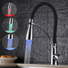 LED Kitchen Taps Pull Out Spray Basin Mixer Sink Tap Chrome Black Modern UK