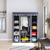 Mondeer Grey/Black Canvas Wardrobe Storage Organiser Hanging Rail Fabric