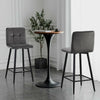 Grey Bar Stools Set of 2 Velvet Breakfast Bar Chairs Metal Legs 65 cm seat High
