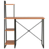 Desk with Shelving Unit Black and Brown 102x50x117 cm B1J6
