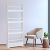 Display Rack 4 Tier Floor Standing in White for Cards Magazines Prints Bookshelf
