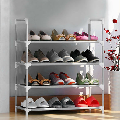 3, 4 & 5 Tier Extendable Metal Shoe Rack Space Saving Storage Organiser Shelf