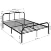 Black 3FT Single Metal Bed Frame in Strong structure Bedstead For Adult Bedroom