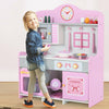 Pink Wooden Pretend Play Toy Kitchen for Kids Role Play Imaginative Playtime Set