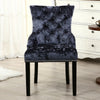 2/4Premium Crushed Velvet Dining Chair Pull Ring Knocker Button Tufted Wing Back
