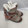 Ladies / Womens Knitted Style Boots / Bootie Slippers with Pom Pom Feature 3/4