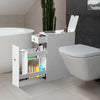 Bathroom Slim Floor Cabinet Narrow Wooden Storage Cupboard Toilet with Drawers
