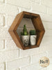 Handmade Wooden Hexagon Shelf/ Walnut