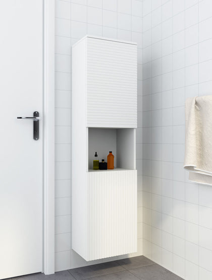 White High Tall Bathroom Cabinet Storage Furniture Unit Wall Hanged Cupboard