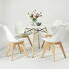 MDF Kitchen Dining Table White Round Coffee Table Modern Wooden Tea Office 80cm+