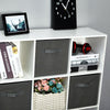 9 Cube Wooden White Bookcase Shelving Unit Display Storage Shelf w/Canvas Basket
