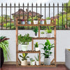 Anti-drop Sturdy Plant Stand Wood Flower Rack Indoor Garden Corner Display Shelf