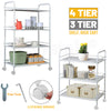 3/4 Tier Slim Kitchen Food Storage Trolley Cart Rack Tray Shelf Rolling Wheel