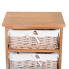 Wicker 5 Drawers Units Wooden Storage Cabinet Basket Natural