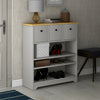 Wooden Side Cabinet 3 Tier Shoe Storage Cabinet Free Standing With Shelf