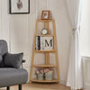 5 Tier Wooden Corner Ladder Shelf Storage Display Rack Bookshelf Free Standing