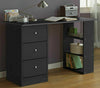 Home Malibu 3 Drawer Office Desk - Black
