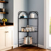 Free Standing Corner Storage Shelf Rack Metal Kitchen Bathroom Organizer Stand