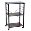Kitchen Trolley Cart 3 Tiers Storage Rack Trolley Wheels Shelf Serving Vintage
