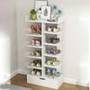 7 Tier Shoe Rack Storage Shelf Unit Shoe Cabinet Organiser Footwear Wooden