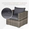 Single Wicker Furniture Sofa Chair w/ Padded Cushion for Garden Balcony