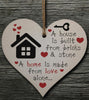 Handmade Wooden Hanging Heart Plaque Gift for New Home House Warming Moving