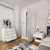 High Gloss Bedroom Furniture Set Wardrobe Chest of 4 Drawers Beside Table White