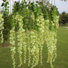 Artificial Silk Fake Wisteria Flowers Garland Vine Hanging for Garden Shop Bar