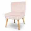 Luxurious Soft Pink Velvet Oyster Chair Ottoman Bedroom Living Room Seat