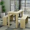 Solid Wood Dining Table and 2 Bench Set Kitchen Restaurant Kids Activity Table