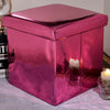 New Mirrored MetalicFolding Storage Ottoman Seat Toy Storage Box Pouffe Stool