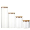 Set of 4 Glass Jar Borosilicate Storage Container Food Rice Pasta Jars 4.8L All