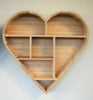 Wooden Heart Shaped Floating Wall Shelf Natural Hanging Display Unit Storage