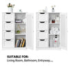4 Drawers Bathroom Cabinet Free Standing Storage Unit Floor Cupboard White