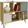 Vintage Display Unit Industrial Side Cabinet Small Bookcase Storage Metal Leg