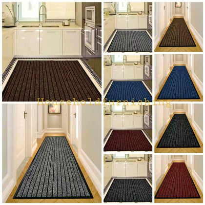 Non Slip Rubber Backed Door Mat Runner Floor Rug Indoor Outdoor Grey Brown Red